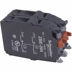 ZBE204 Schneider - bloc contact double - 2O - raccordement vis-étrier Ce produit de la gamme Harmony XB4-XB5 , référence ZBE2 ...