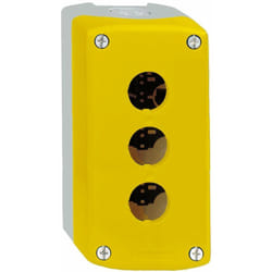 Schneider Electric - Harmony boite - 3 trous - couvercle jaune - fond gris clair