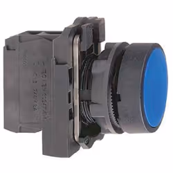 schneider harmony xb5 - xb5aa61 : bouton poussoir complet - affleurant - 1 contact no ( à fermeture ) - couleur bleu avantage ...