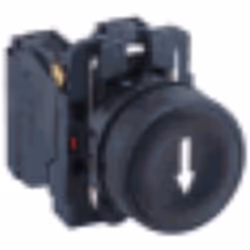 bouton-poussoir noir d=22 retour à ressort encastré noir flèche bas 1no - schneider electric xb5aa3351