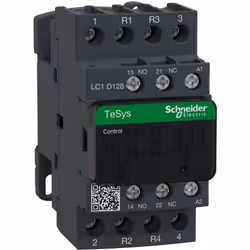 Contacteur de puissance 4P - 25A - 2NO+2NF - Schneider LC1D128E7 Ce contacteur de puissance tétrapolaire fabriqué par Schneid ...