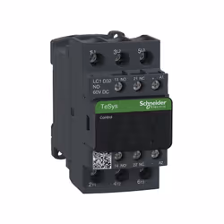 Schneider TeSys D3P AC-3 32A 60VCC bobine standard LC1D32ND contacteur de puissance Contacteur TeSys D à 3 pôles (3 NO) pour ...
