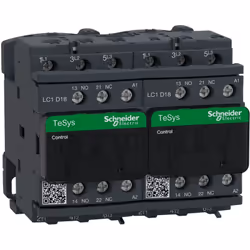 Contacteur inverseur 18A - 3NO - Schneider LC2D18P7 - sans antiparasite Ce contacteur 3P appartient à la gamme TeSys LC2D18 . ...