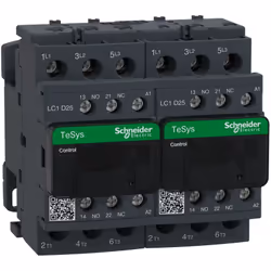 Contacteur inverseur 25A - 3NO - Schneider LC2D25E7 - sans antiparasite Ce contacteur 3P appartient à la gamme TeSys LC2D25 . ...