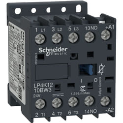 Schneider Electric - Lp4k1210bw3 Schneider - Contacteur Tripolaire - 3no - 12a - Bobine 24vcc Basse Consommation - Bornes à Vis