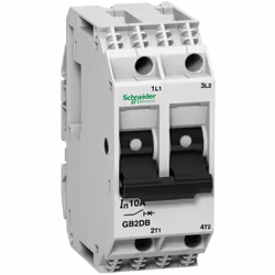 Disjoncteur pour circuit de commande moteur 2P 6A - Schneider GB2DB12 Les disjoncteurs de la gamme GB2DB sont utilisés en ind ...