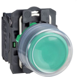 Harmony XB5 - bouton poussoir à impulsion - Ø22 - capuchonné - vert - 1F - vis