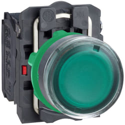 Schneider Electric - Harmony bt-pous lumineux vert Ø22 - impulsion - 240 v - 1O+1F - XB5AW33M5