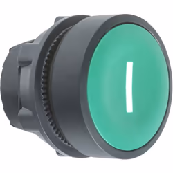 schneider harmony xb5 - zb5aa331 : tête bouton poussoir - ronde - affleurant - couleur vert - avec marquage i - en plastique  ...