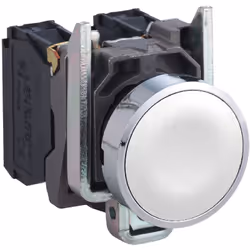 schneider harmony xb4 - xb4ba11 : bouton poussoir complet - affleurant - 1 contact no ( à fermeture ) - couleur blanc avantag ...