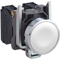 Schneider Electric - bouton poussoir - affleurant - 1 no - blanc - complet - schneider harmony xb4ba11