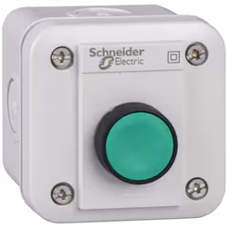 Harmony XALE boite avec bouton poussoir lumineux vert 1NO LED 230/240V SCHNEIDER XALE1W1M