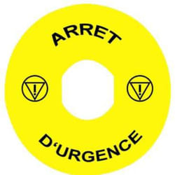 Schneider Electric - etiquette - pour zbz3605 - d60 - arret d'urgence - schneider zby9130t