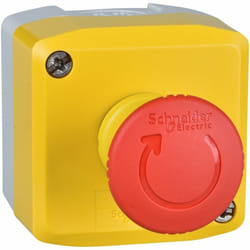 Schneider Electric - Harmony boite jaune 1 arrêt d'urgence rouge Ø40 tourner pour déverrouiller 1O - XALK178