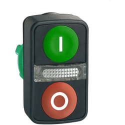 Schneider Electric - Harmony tête bouton-poussoir double touche Ø22 vert + rouge e s IP66, IP69K