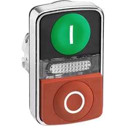 Schneider Electric - Harmony tête bouton-poussoir double touche Ø22 vert + rouge e s IP66, IP69K - ZB4BW7L3741
