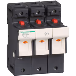 Porte fusibles 50A 3P TeSys DF81 Issu de la gamme TeSys DF, ce porte fusible coupe l'électricité du circuit en cas de court-c ...
