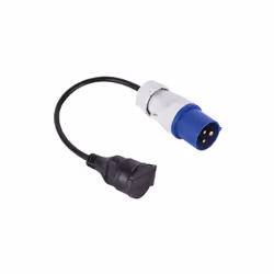 Adaptateur pour caravane, borne de camping et marina. Permet de raccorder un enrouleur sur une borne de camping équipée en fi ...