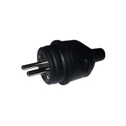 Electraline - Fiche male caoutchouc 16A/250V 2P+T