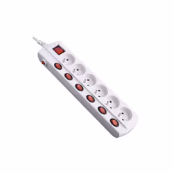 Bloc 6 prises 2P+T 16A avec interrupteurs individuels