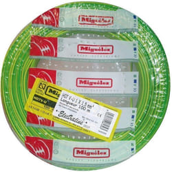Câble rigide HO7VU - ELECTRALINE - 1x1.5 mm² - Longueur 100 m - Jaune et vert - Monoconducteur