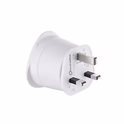 Electraline 70053 Adaptateur de voyage France-Europe vers UK 2 Broches Europe vers 3 Broches Uk White 70053
