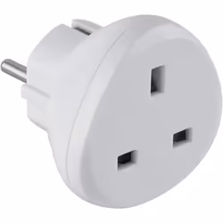 Adaptateur de voyage - Electraline - 70058 - UK vers France/Europe - Protection enfant - Blanc