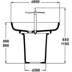Lavabo Circulaire 95X95 blanc Contour 21 - porcher