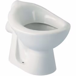 Description générale Cuvette WC indépendante crèche en porcelaine vitrifiée de couleur blanche, conçue pour un usage scolaire ...