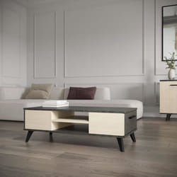 Ensemble salon - Banc TV, Table basse, Buffet bas - KENT - Chene de fil / Sidewalk - DEMEYERE