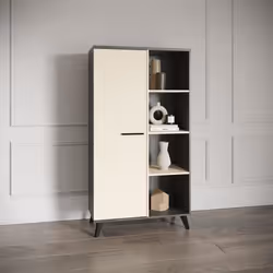 Ensemble salon - Banc TV, Table basse, Buffet haut - KENT - Chene de fil / Sidewalk - DEMEYERE