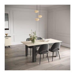 Demeyere - Ensemble séjour - Enfilade, Buffet haut, Table allonge - kent - Chene de fil / Sidewalk
