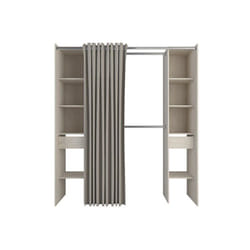 Sans Marque - Kit dressing avec rideau effet chêne topanga Star 2 H.200 x l.182.2 x P.49.9 cm