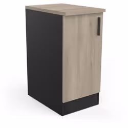 Adoptez ce meuble bas 1 porte décor chêne kronberg et noir KOREY afin de créer un décor charmant dans votre cuisine. Ce mobil ...