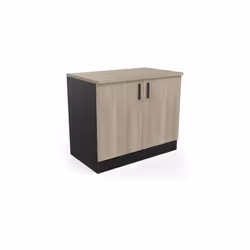 Faites l'acquisition de ce meuble bas 2 portes décor chêne kronberg et noir KOREY pour apporter une atmosphère légère à votre ...