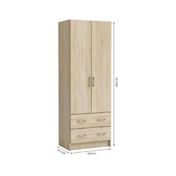 Les Tendances - dual Armoire chambre adulte classique decor chene brosse - l 61 cm