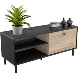 Atmosphera - Table tv Arty 110 cm en chêne Kronberg et noir Style industriel Salon