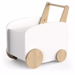 Chariot de rangement à roulettes - FIRMIANA - Style scandinave - Blanc mat / Chêne kronberg - 498 x 35 x 525 cm - DEMEYERE