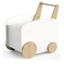 Chariot de rangement à roulettes - FIRMIANA - Style scandinave - Blanc mat / Chêne kronberg - 498 x 35 x 525 cm - DEMEYERE