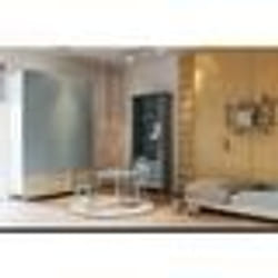 Ensemble table + chaises FIRMIANA - style scandinave - bleu orage & bois naturel - DEMEYERE