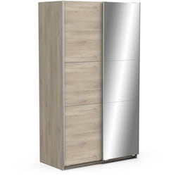 Armoire GHOST - Décor chêne kronberg - 2 Portes coulissntes + miroir - L.1165 x P.598 x H.203 cm - DEMEYERE