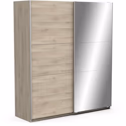 Armoire GHOST - Décor chêne kronberg - 2 Portes coulissntes + miroir - L.1781 x P.599 x H.203 cm - DEMEYERE