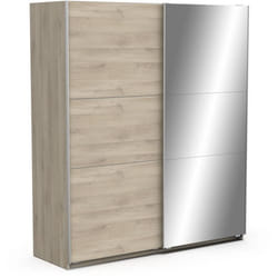 Armoire GHOST - Décor chêne kronberg - 2 Portes coulissntes + miroir - L.1781 x P.599 x H.203 cm - DEMEYERE