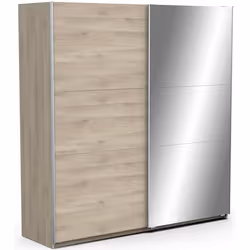 Armoire GHOST - Décor chêne kronberg - 2 Portes coulissntes + miroir - L.1945 x P.599 x H.203 cm - DEMEYERE