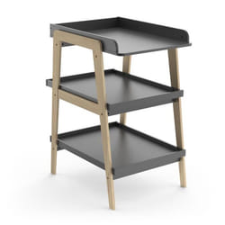 Table à langer TSUGA - Bois massif et MDF - L.58 x P.711 x H.1012 cm - Pour matelas 50x70 cm - Gris graphite