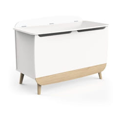 Demeyere - Coffre a jouets - firmiana - Style scandinave - Blanc mat / Chene kronberg - 82,4 x 39,1 x 58,9 cm