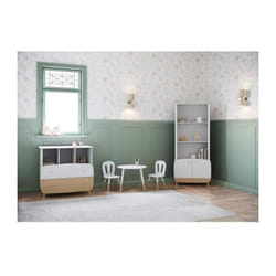 Bibliotheque 2T / 2P - firmiana - style scandinave - Blanc mat / chene kronberg - 77.4 x 36.6 x 177 cm Demeyere
