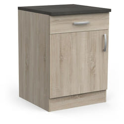 Meuble de cuisine bas 1 porte 1 tiroir 60 cm Paprika