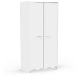 Armoire de chambre - REVERSO - Blanc mat - 2 portes - 883 x 50 x 1809 cm