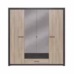 Colorado Armoire 4 portes - Decor Chene Kronberg - l 198 x h 203,1 x 56,6 cm